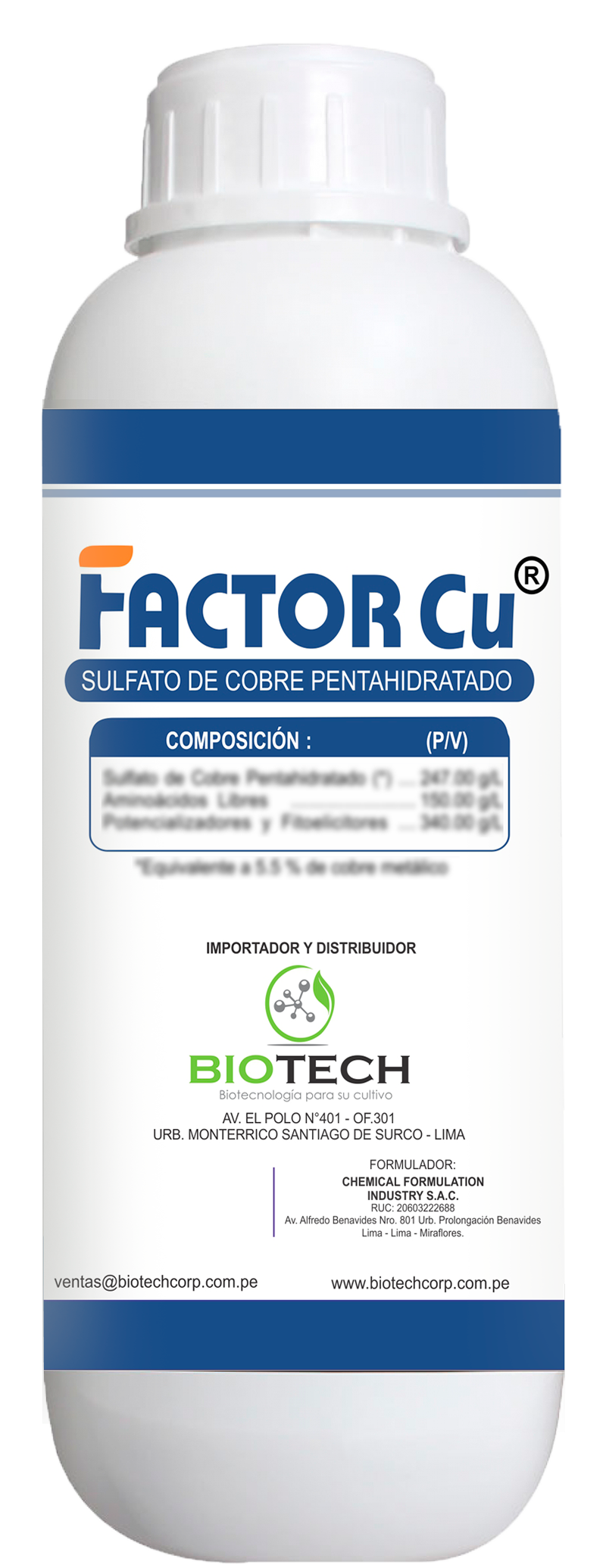 biotech insumos agricolas FACTORCU