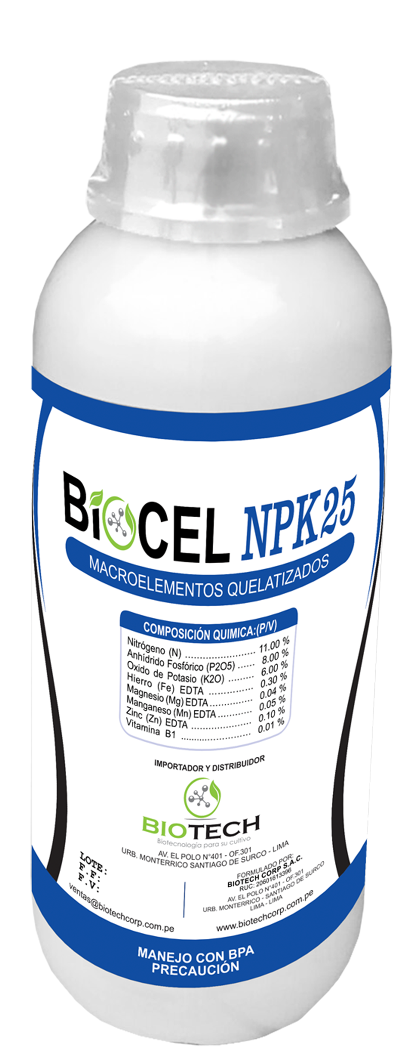 biotech insumos agricolas BIOCELNPK25